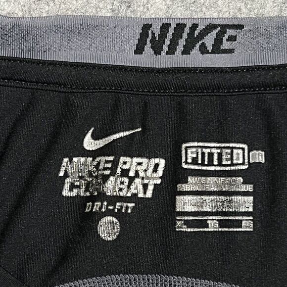 Nike Pro Combat Dri-fit T-Shirt Men’s XL Fitted Black Moisture Wicking - Picture 4 of 17